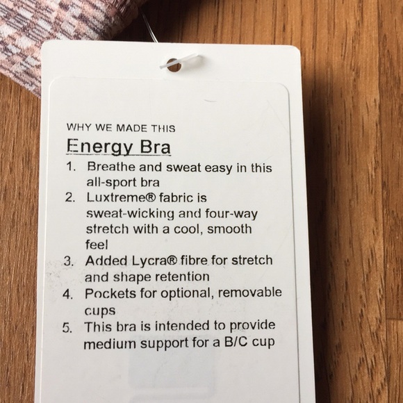 Size 12 NWT Lululemon Energy Bra - Picture 7 of 8